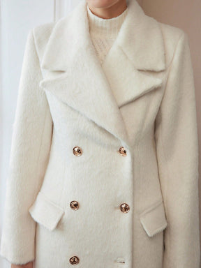 Sobretudo Feminino Inverno Lã Batida Forrado