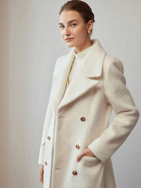 Sobretudo Feminino Inverno Lã Batida Forrado