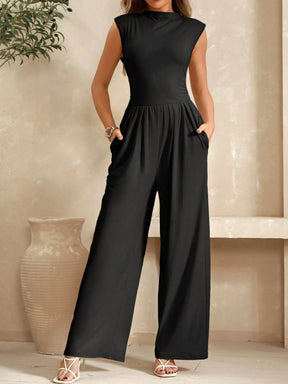 Macacão Regata Feminino Liso Pantalona Confortável