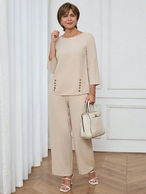 Conjunto Feminino Senhora Blusa e Calça Confortável