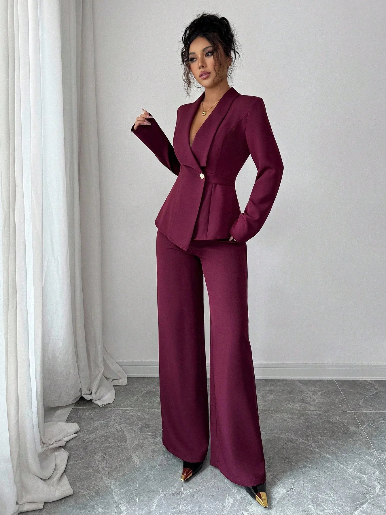Conjunto Alfaiataria Feminino Social Blazer e Calça