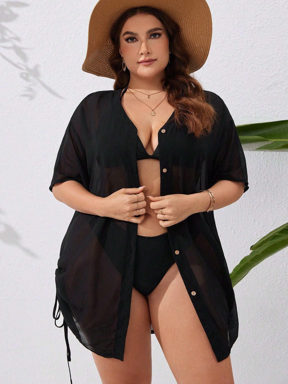 Saída Feminina de praia com nó lateral Fernanda