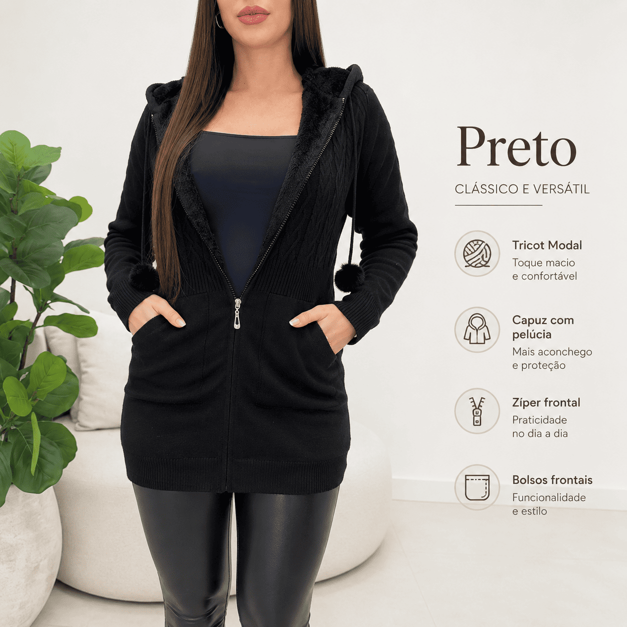 Casaco Marinna® – Conforto e Estilo para os Dias Frios + Brinde Exclusivo